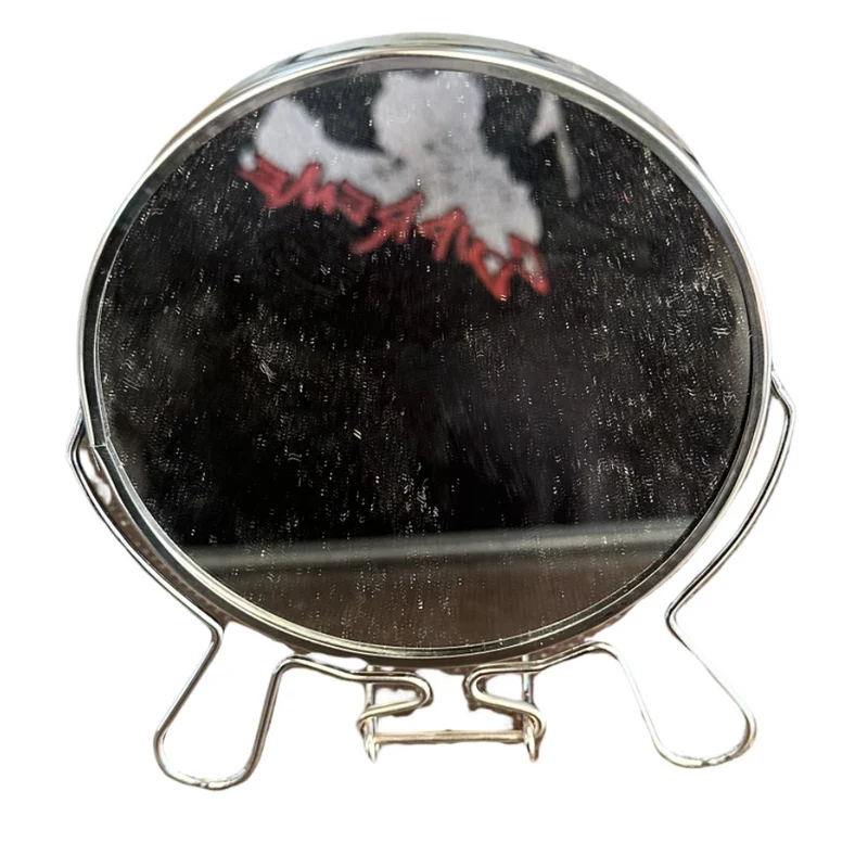 SPECCHIO DOPPIA FACCIA IN ACCIAO SPECCHIO PER TRUCCARSI DOPPIA FACCIA 12 CM CIRCOLARE E 14 CM CIRCOLARE