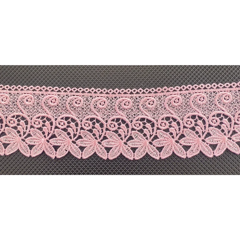 PASSAMANERIA PIZZO MERLETTO MACRAMÈ ALTO 8 CM COLORE ROSA PER RIFINITURE ULTERIORE METRATURA CONTATTARE.
