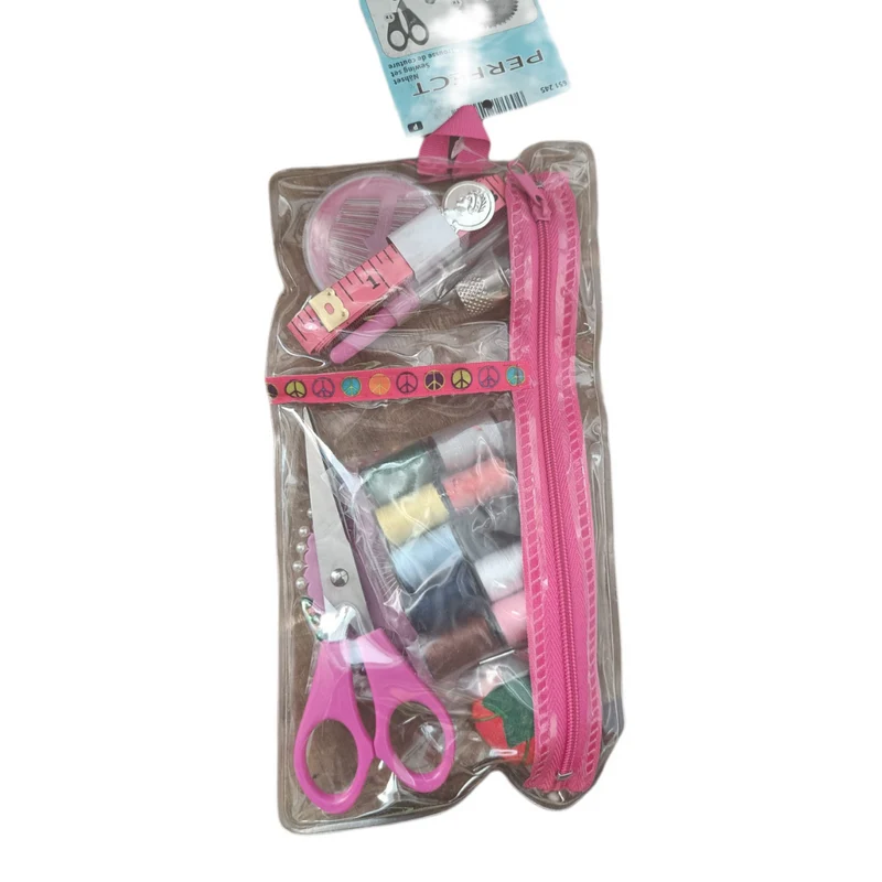 SET DA VIAGGIO DI COTONE,SET PER CUCIRE DA VIAGGIO , CONFEZIONE DA VIAGGIO CON FORBICE, AGHI ASSORTITI, METRO, DITALO, APRI ASOLE, COTONE SPILLE FRANCESI E SPILLI DA SARTO E PORTA SPILLE