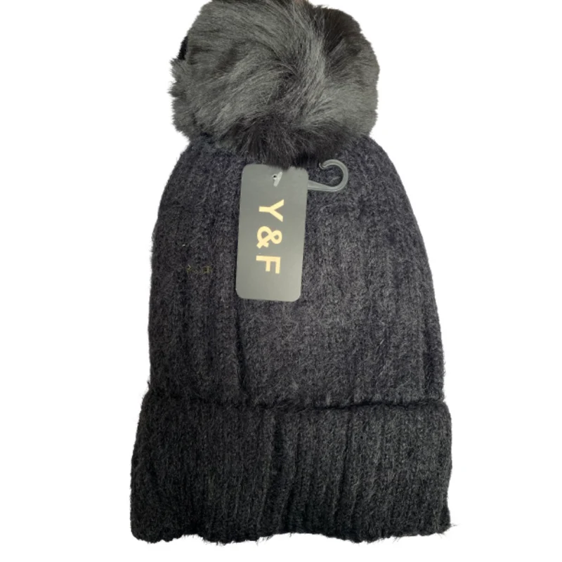 CAPPELLO DI LANA FELPATO ALL'INTERNO CAPELLO IN PILE DA UOMO E DONNA CON PON PON VARI COLORI