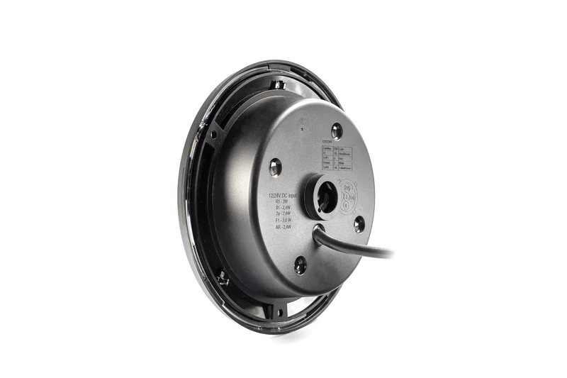 Fanale posteriore rotondo scuro Fristom con stop, posizione e indicatore di direzione / copertura nera