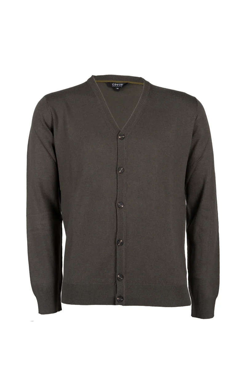 Cardigan uomo Coveri Collection con scollo a V e bottoni in misto lana