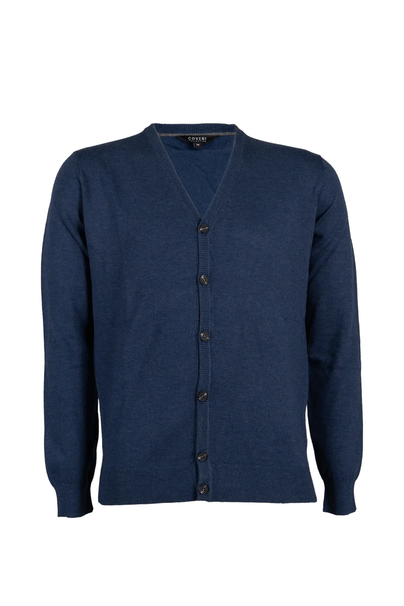Cardigan uomo Coveri Collection con scollo a V e bottoni in misto lana
