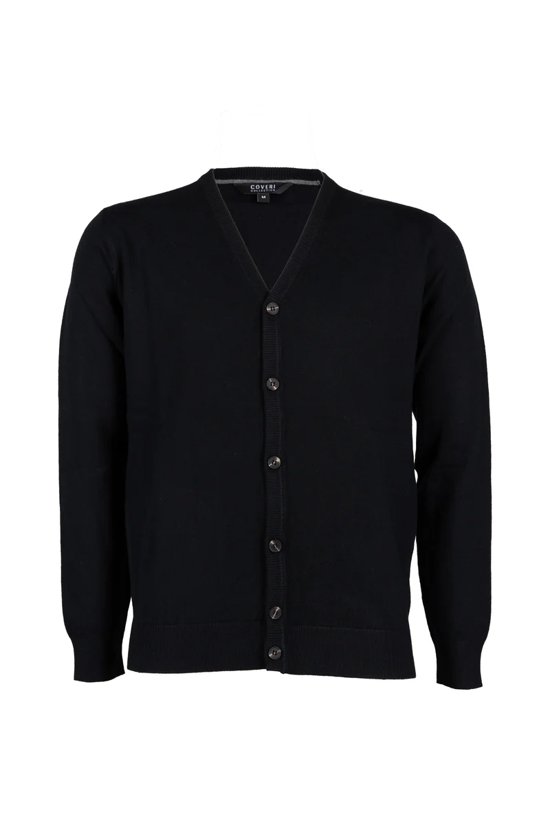 Cardigan uomo Coveri Collection con scollo a V e bottoni in misto lana