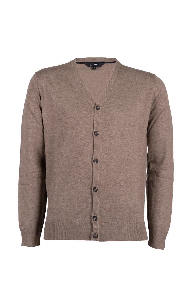 Cardigan uomo Coveri Collection con scollo a V e bottoni in misto lana