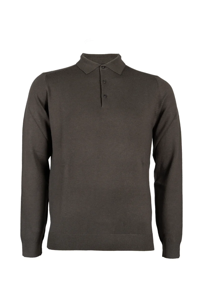 Pullover uomo Coveri Collection con collo pollo e tre bottoni in misto lana
