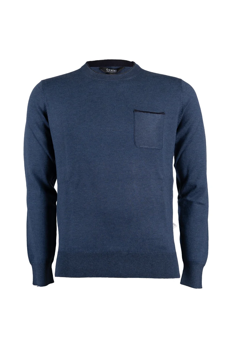Pullover uomo Coveri Collection doppio girocollo con impuntura sul taschino