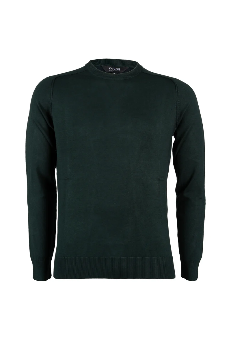 Pullover uomo Coveri Collection con girocollo e toppe ai gomiti in maglia vanisé