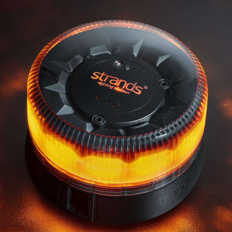 Faro di segnalazione Strands Black Raven Pharos con base piatta e lente scura / 108 mm