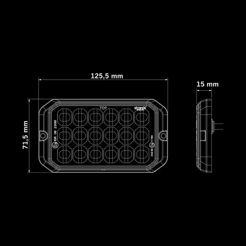 Strands Dark Knight Duo Strobe 18 LED Segnalazione luminosa / Ambra e bianca
