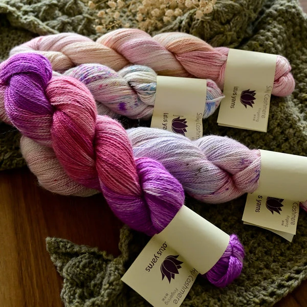 filati di loto setosi cashmere dita dipinte a mano
