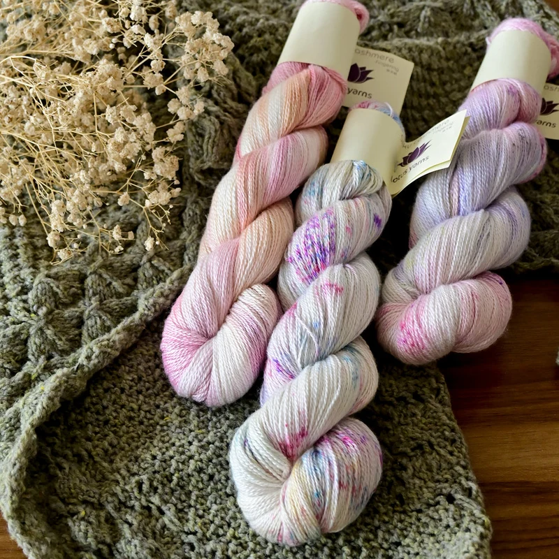 filati di loto setosi cashmere dita dipinte a mano