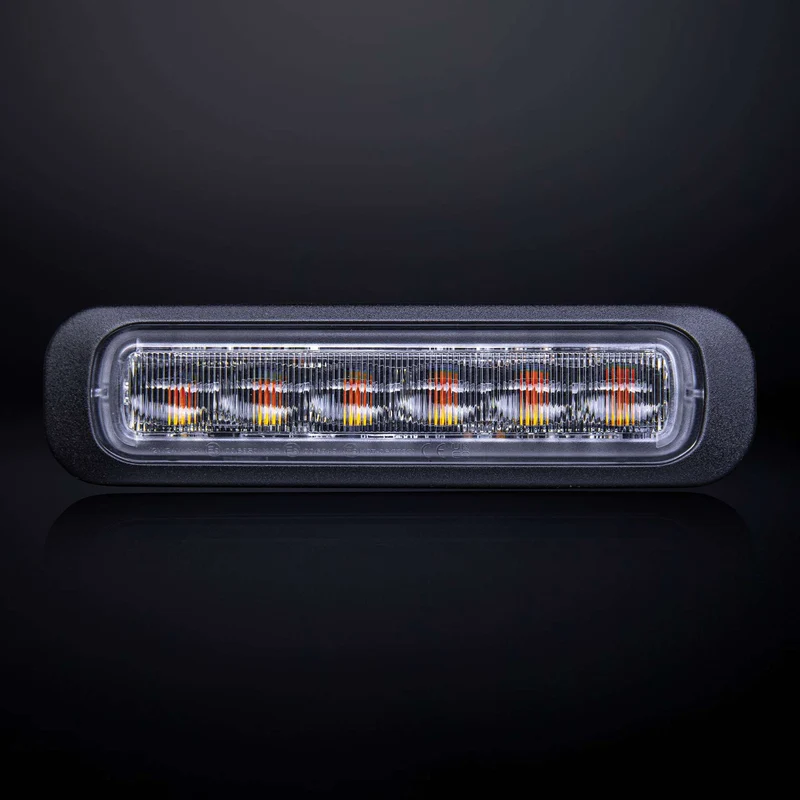 Luce stroboscopica Strands Dark Knight color ambra con lente trasparente