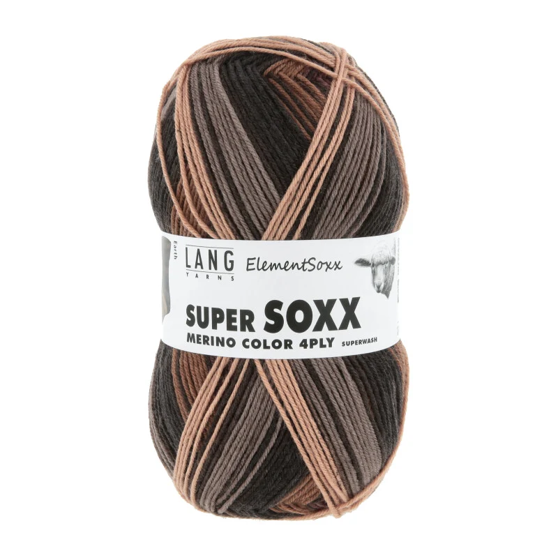 lang yarns super soxx merino color 4-ply