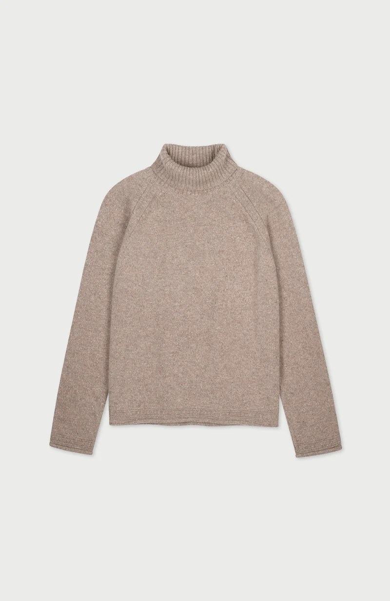 Womens Lambswool Silk Roll Neck Jumper