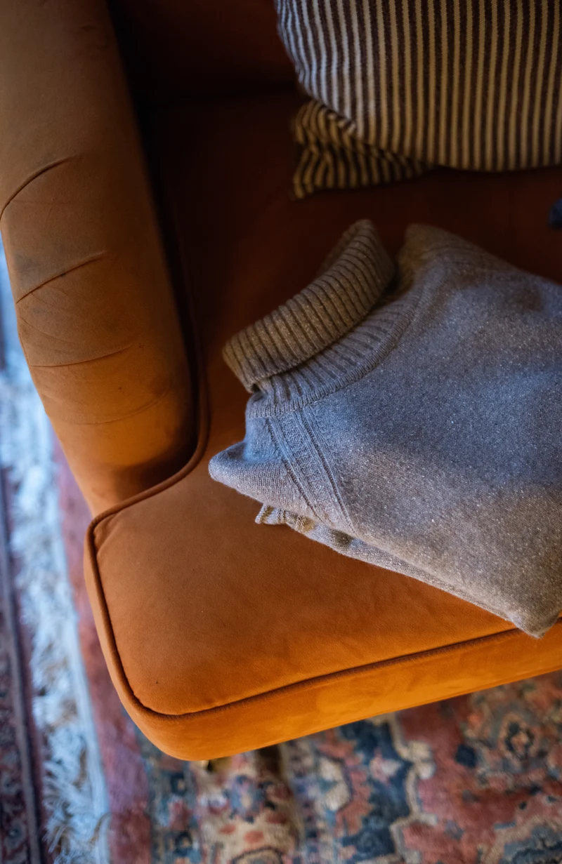 Womens Lambswool Silk Roll Neck Jumper