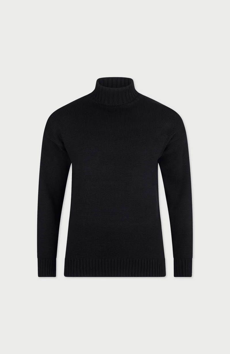 Mens Chunky Merino Wool Submariner Roll Neck Jumper