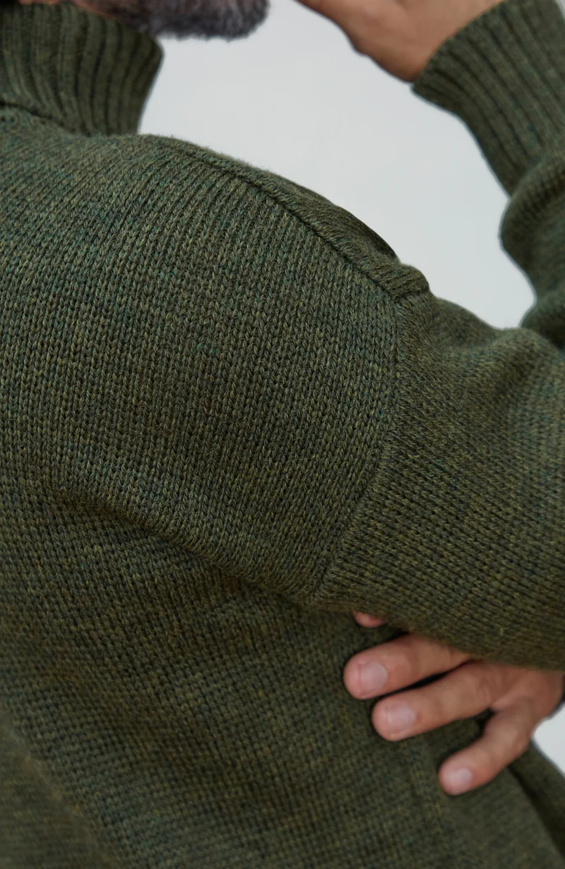 Mens Chunky Merino Wool Submariner Roll Neck Jumper