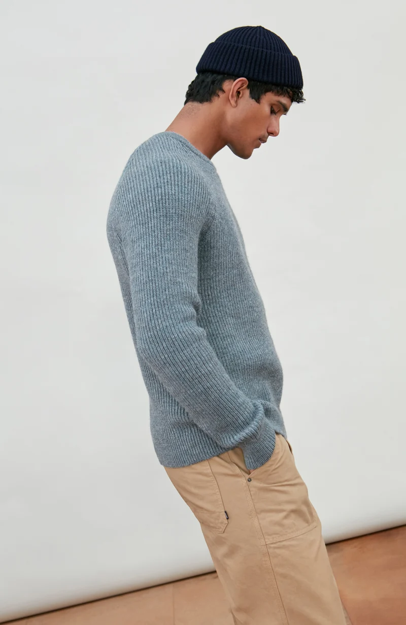 Mens Sheepsoft British Wool Rib Knit Jumper