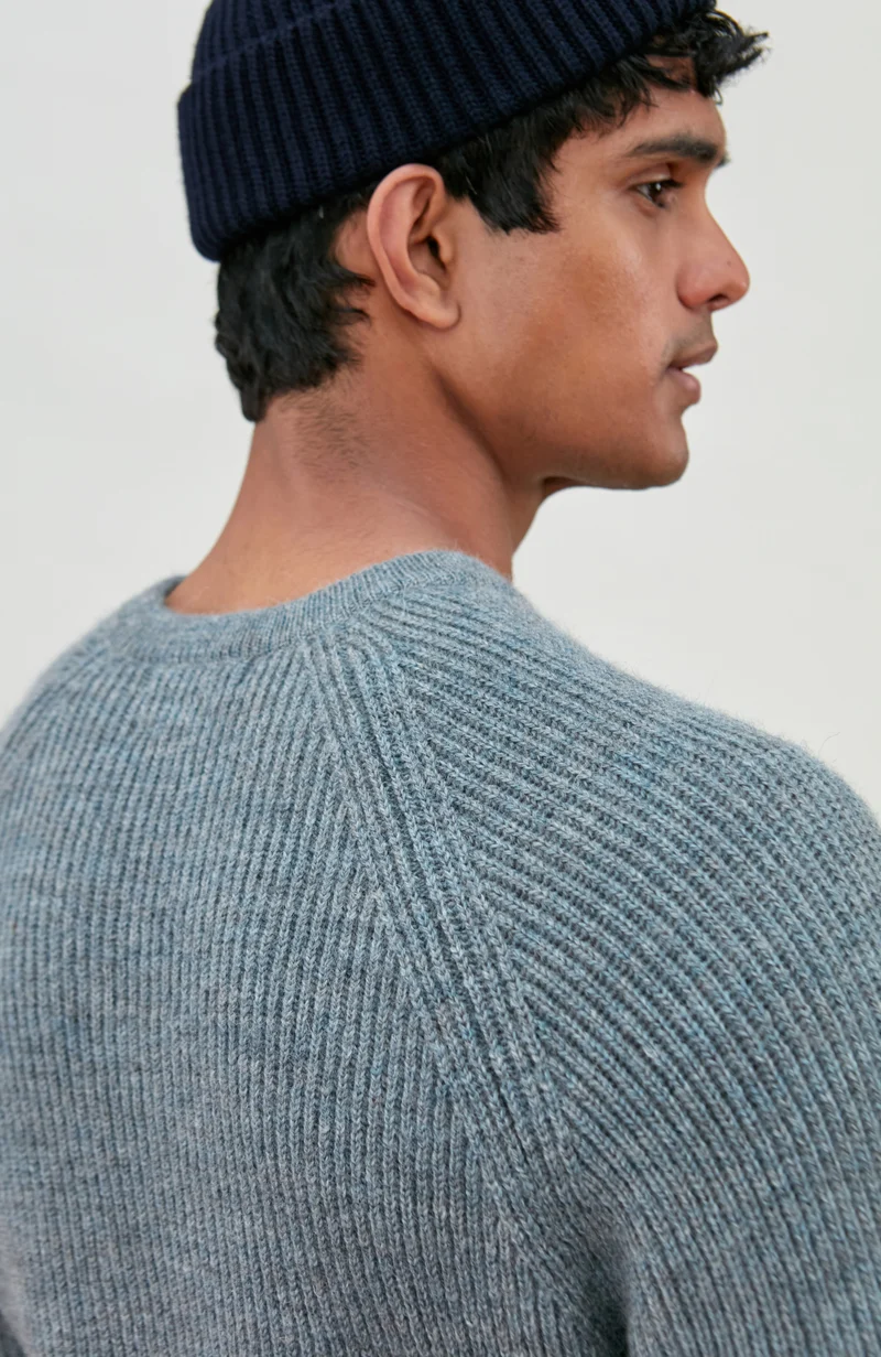 Mens Sheepsoft British Wool Rib Knit Jumper