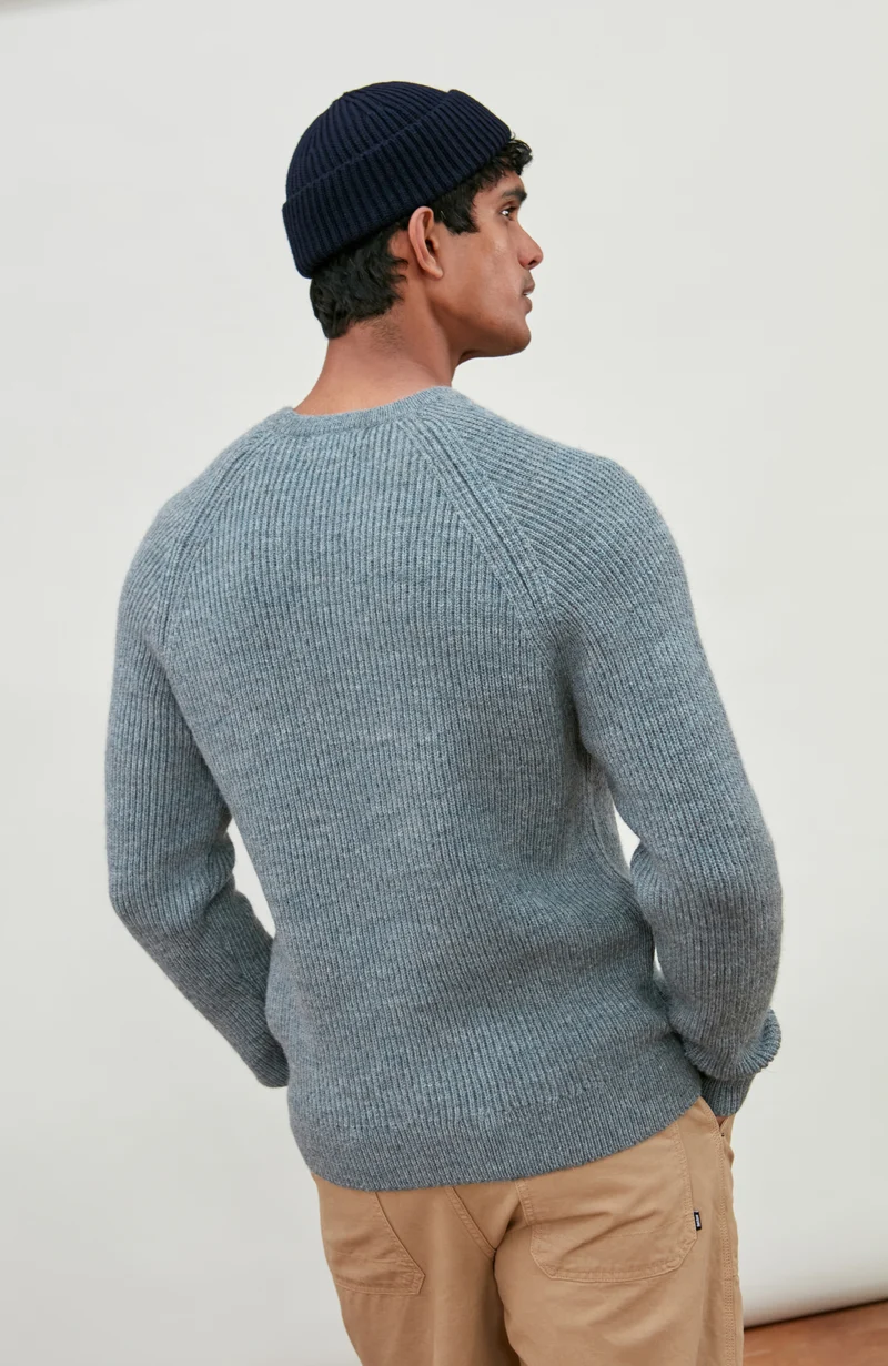 Mens Sheepsoft British Wool Rib Knit Jumper