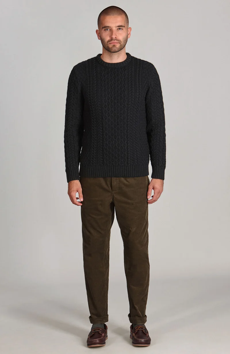 Mens Fisherman's British Wool Cable Jumper
