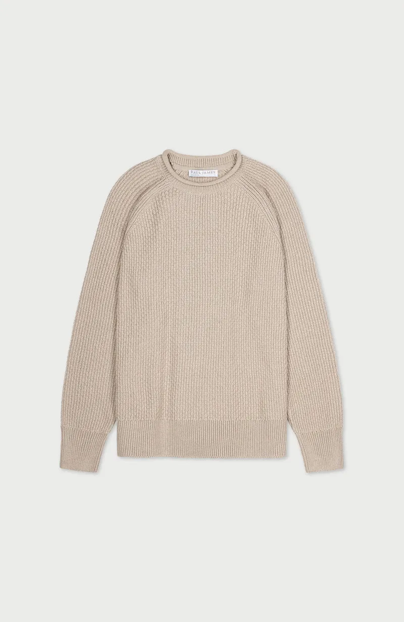 Womens Midweight Cotton Moss Stitch Jumper