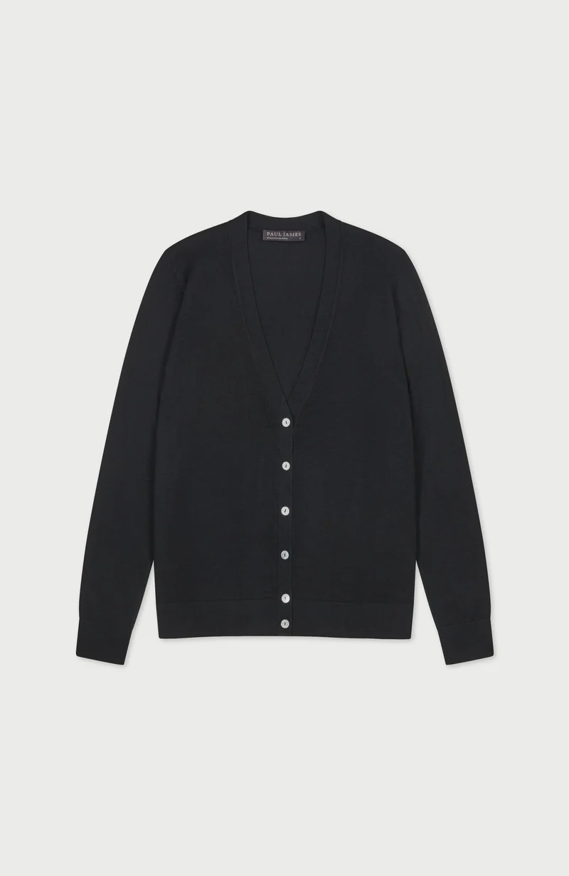 Womens Extra Fine Merino V Neck Cardigan