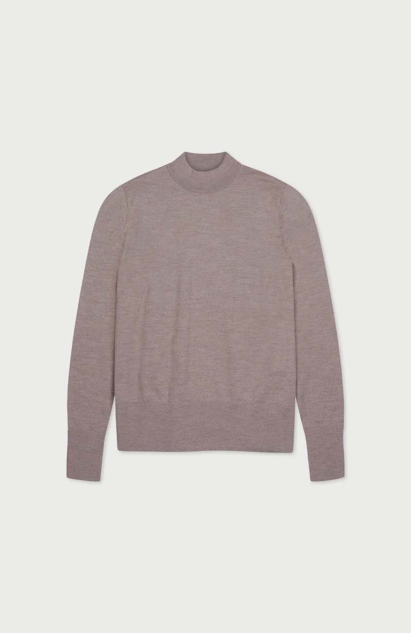 Womens Pure Extra Fine Merino Wool Mock Neck Jumper