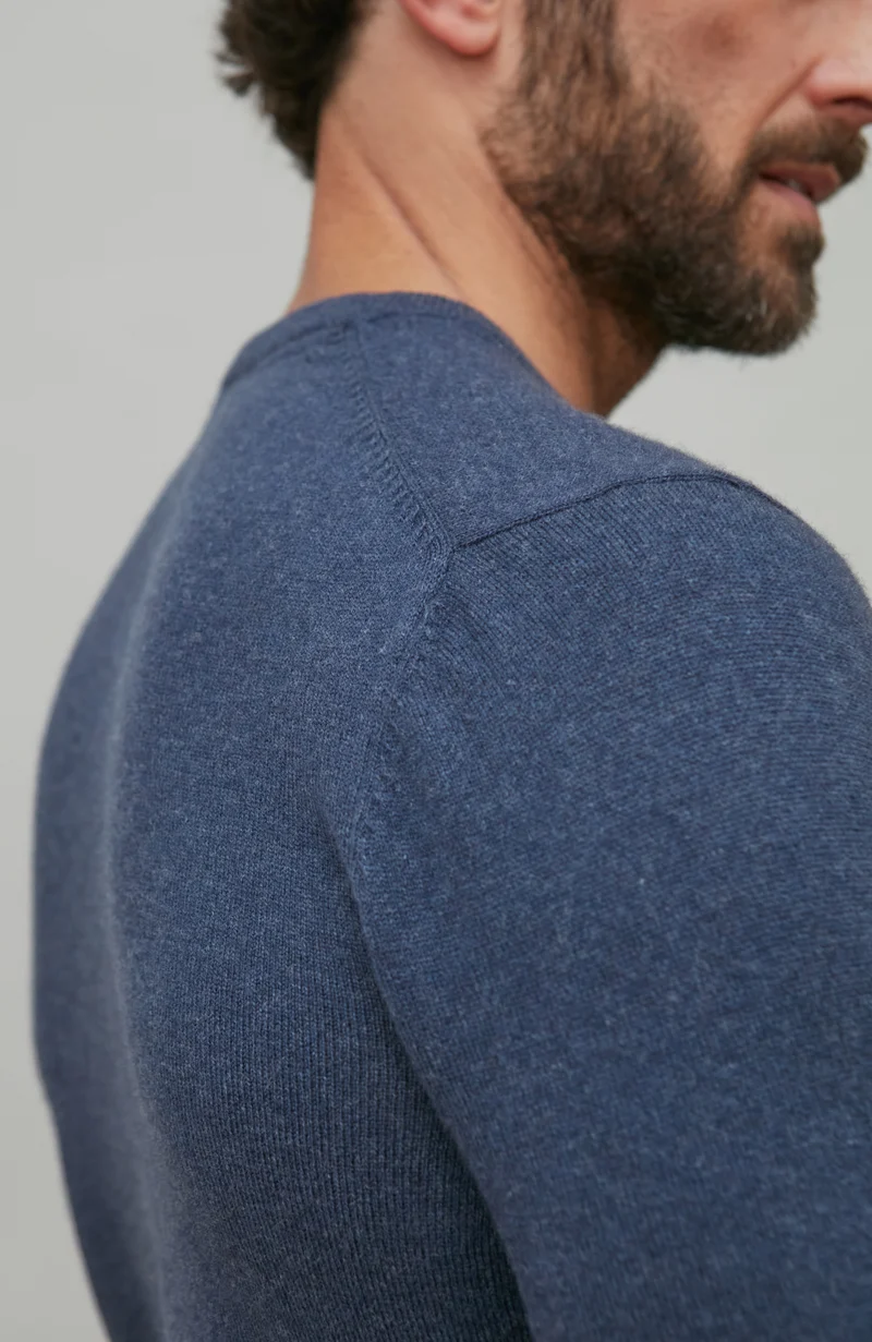Mens Lightweight Merino Cashmere Crew Neck Jumper