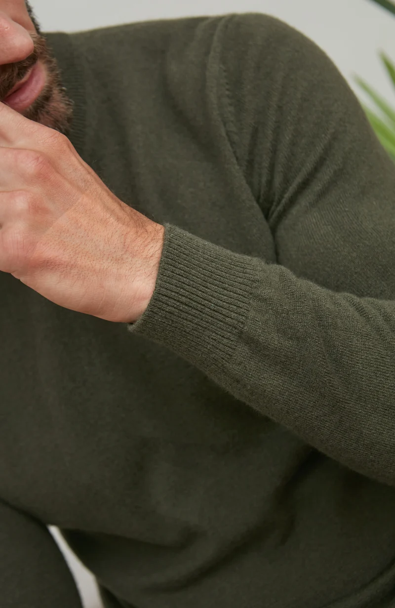 Mens Lightweight Merino Cashmere Crew Neck Jumper