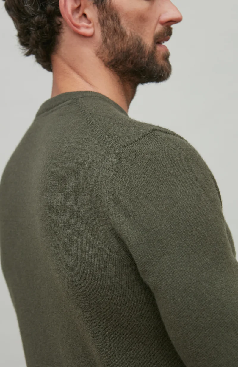 Mens Lightweight Merino Cashmere Crew Neck Jumper