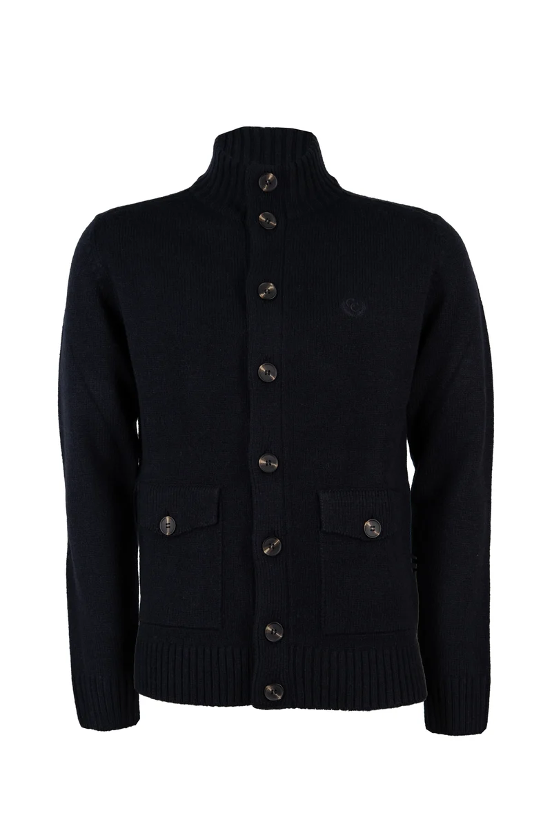 Cardigan con bottoni knit inglese in misto lana con doppia tasca