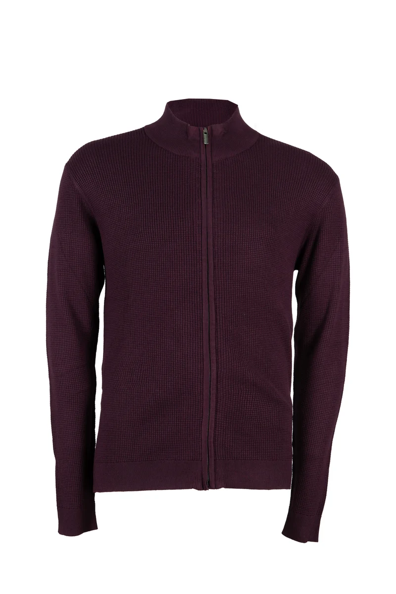Cardigan uomo full zip con ricamo sul petto