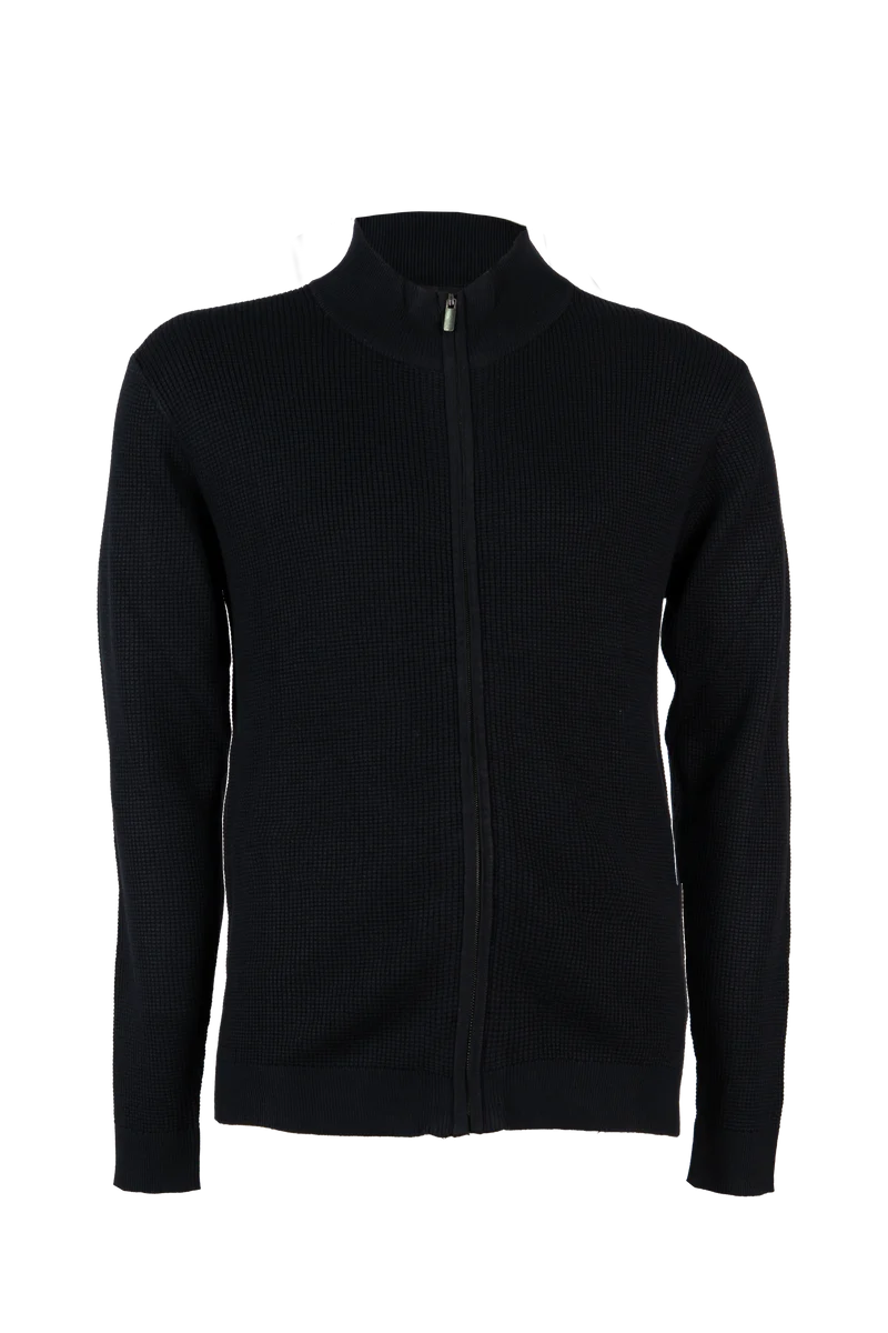 Cardigan uomo full zip con ricamo sul petto