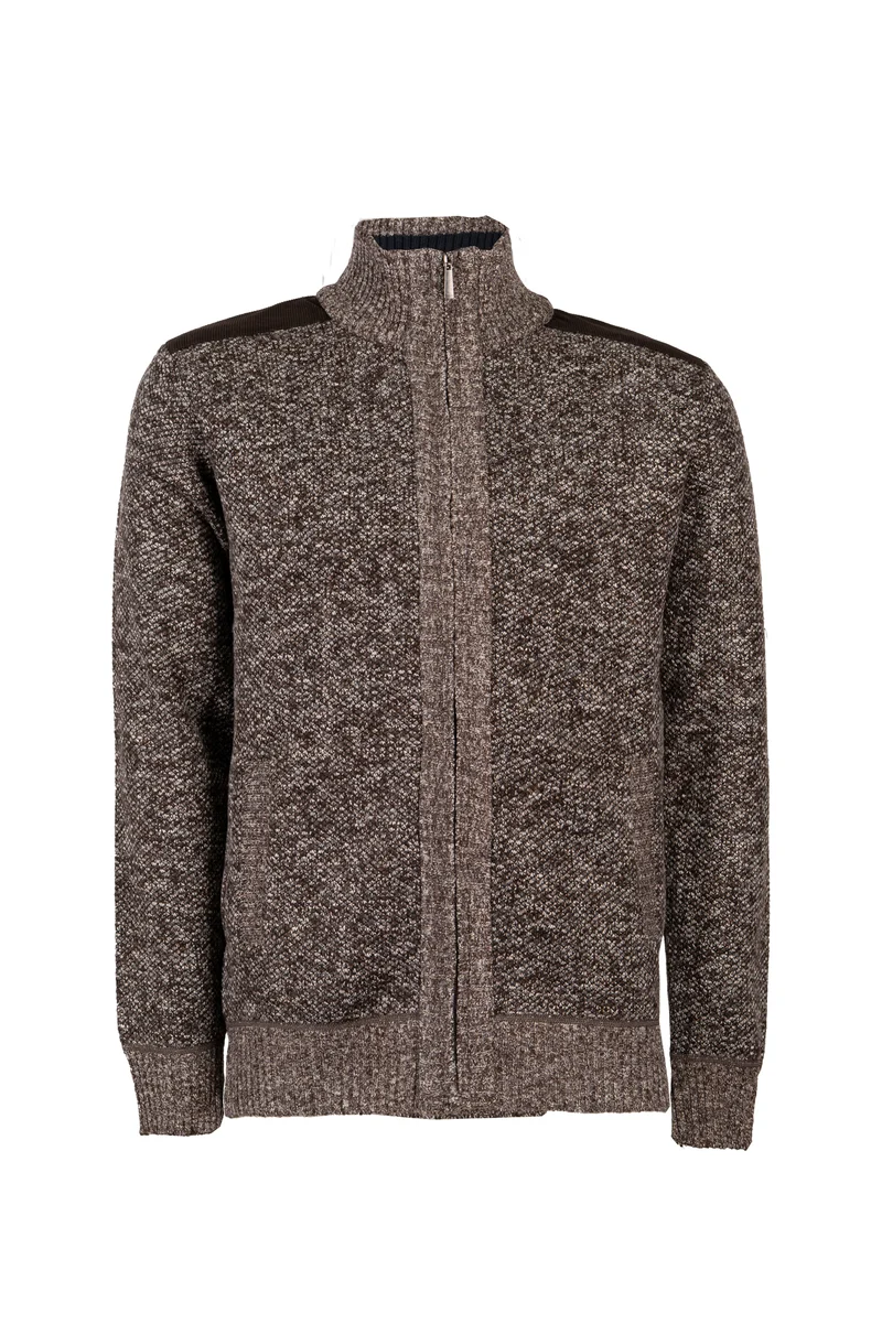 Pullover / giacca full zip foderato in pile a quadri con interno collo in contrasto