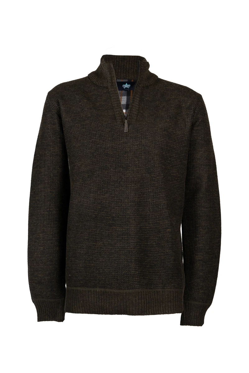 Pullover uomo mezza zip con collo alto
