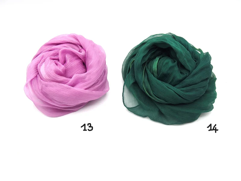 Sciarpa media 100% Seta, 20 colori, Tintura Naturale