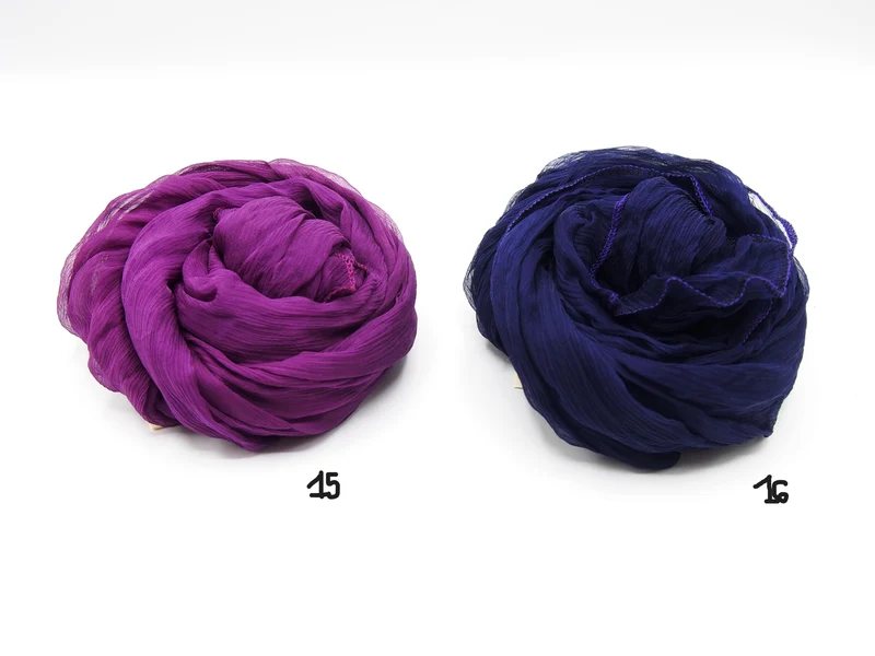 Sciarpa media 100% Seta, 20 colori, Tintura Naturale