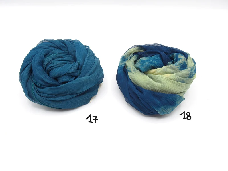 Sciarpa media 100% Seta, 20 colori, Tintura Naturale