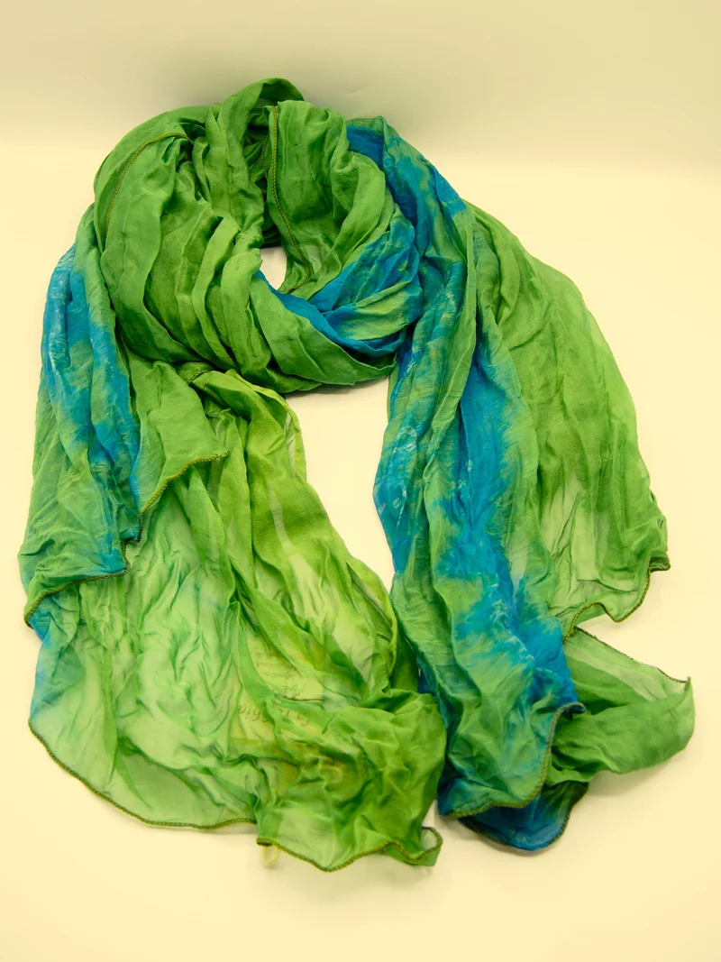 Stola/Sciarpa grande 100% Seta, 11 colori, EDIZIONE LIMITATA, Tintura Naturale