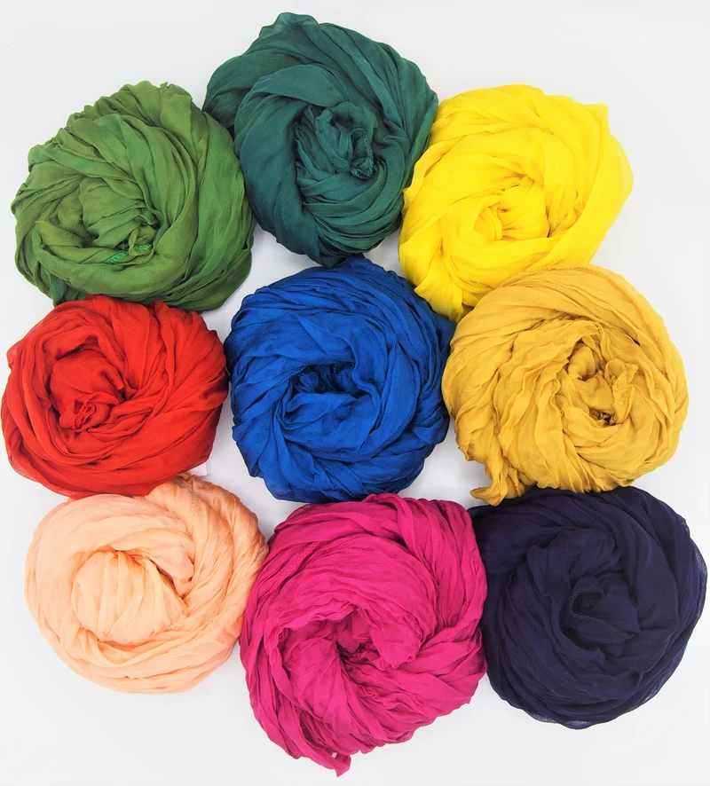 Sciarpa media 100% Seta, 18 colori, EDIZIONE LIMITATA, Tintura Naturale