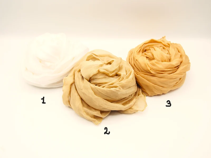 Sciarpa media 100% Seta, 18 colori, EDIZIONE LIMITATA, Tintura Naturale