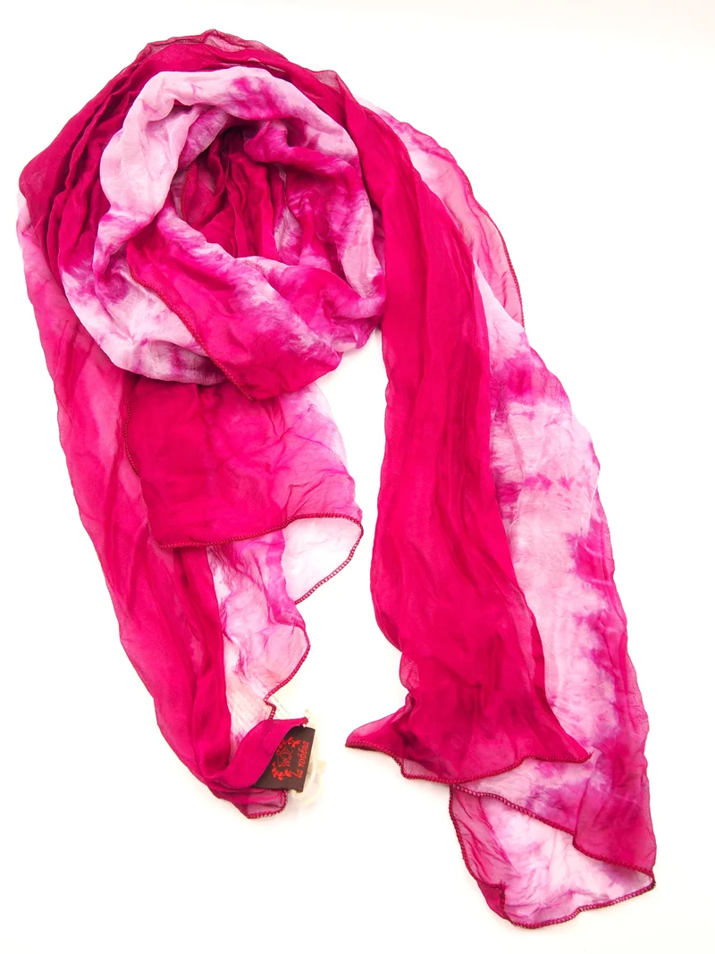 Sciarpa media 100% Seta, 18 colori, EDIZIONE LIMITATA, Tintura Naturale