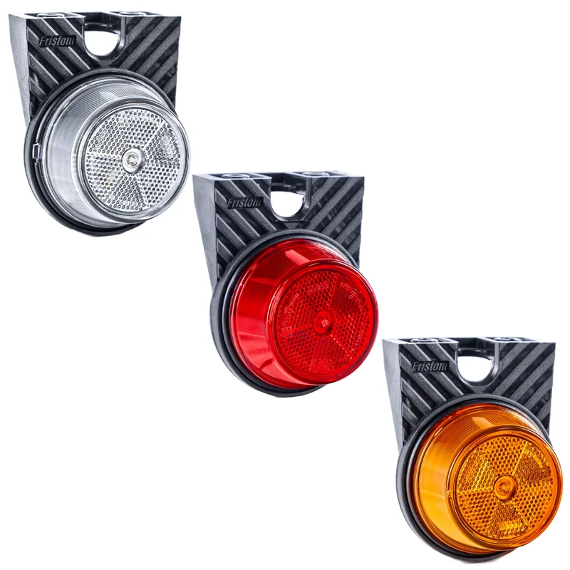 Luci di segnalazione a LED rotonde Fristom FT-059 con riflettore e staffa