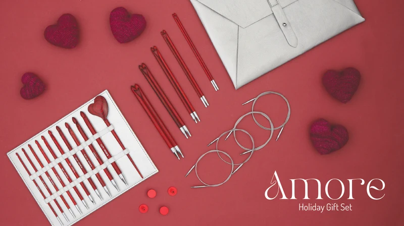knit pro set di uncinetti tunisini amore