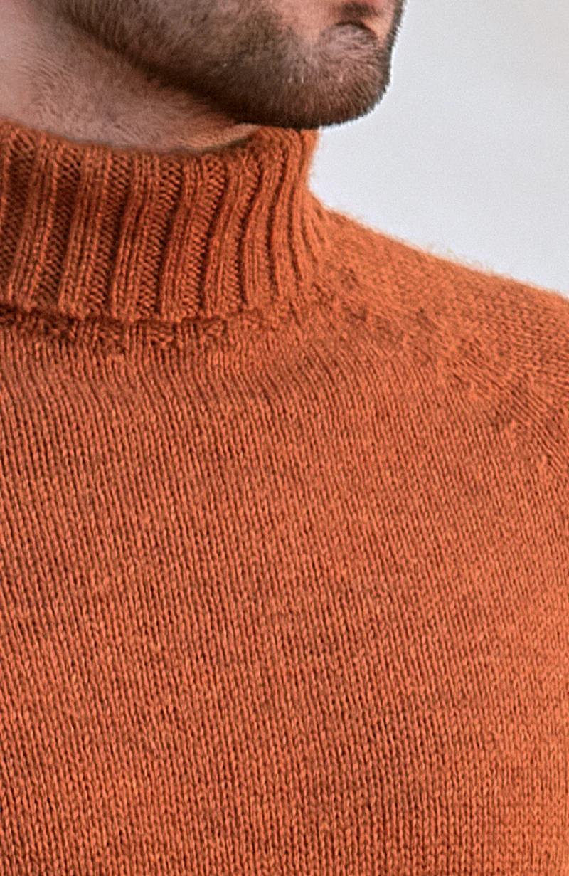 Mens British Wool Fishermans Roll Neck Jumper