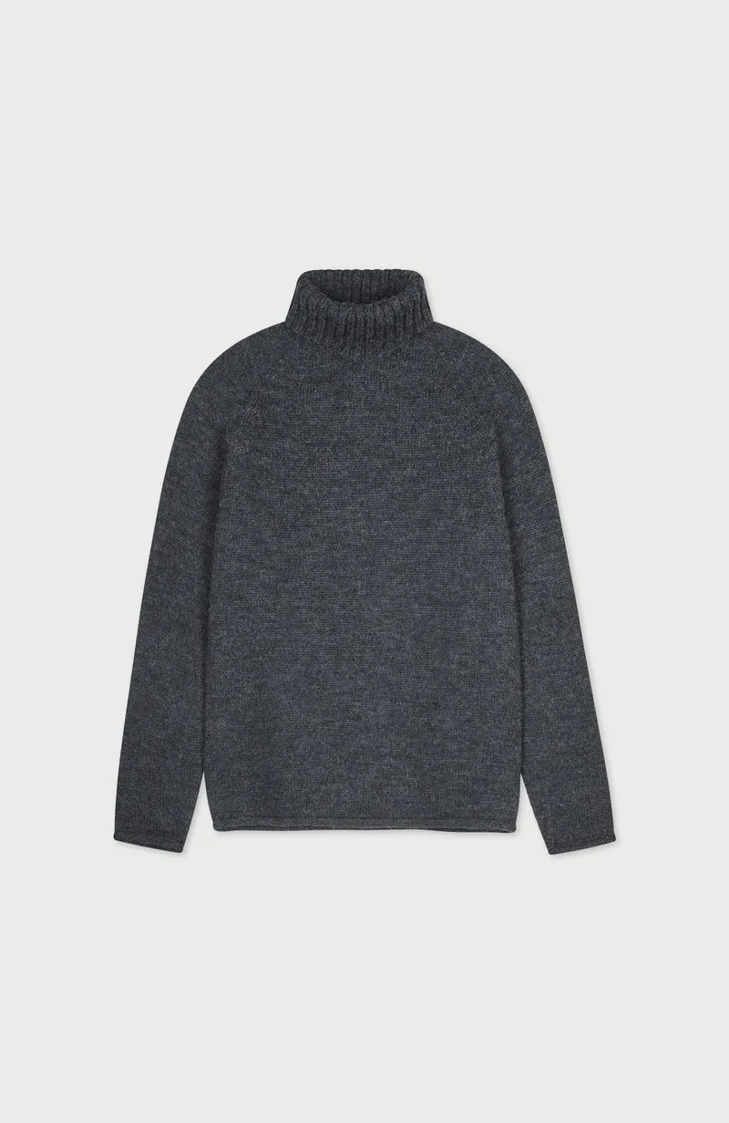 Mens British Wool Fishermans Roll Neck Jumper