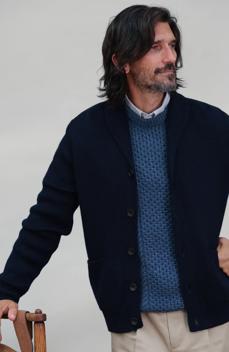 Mens Chunky Merino Wool Fisherman's Jumper