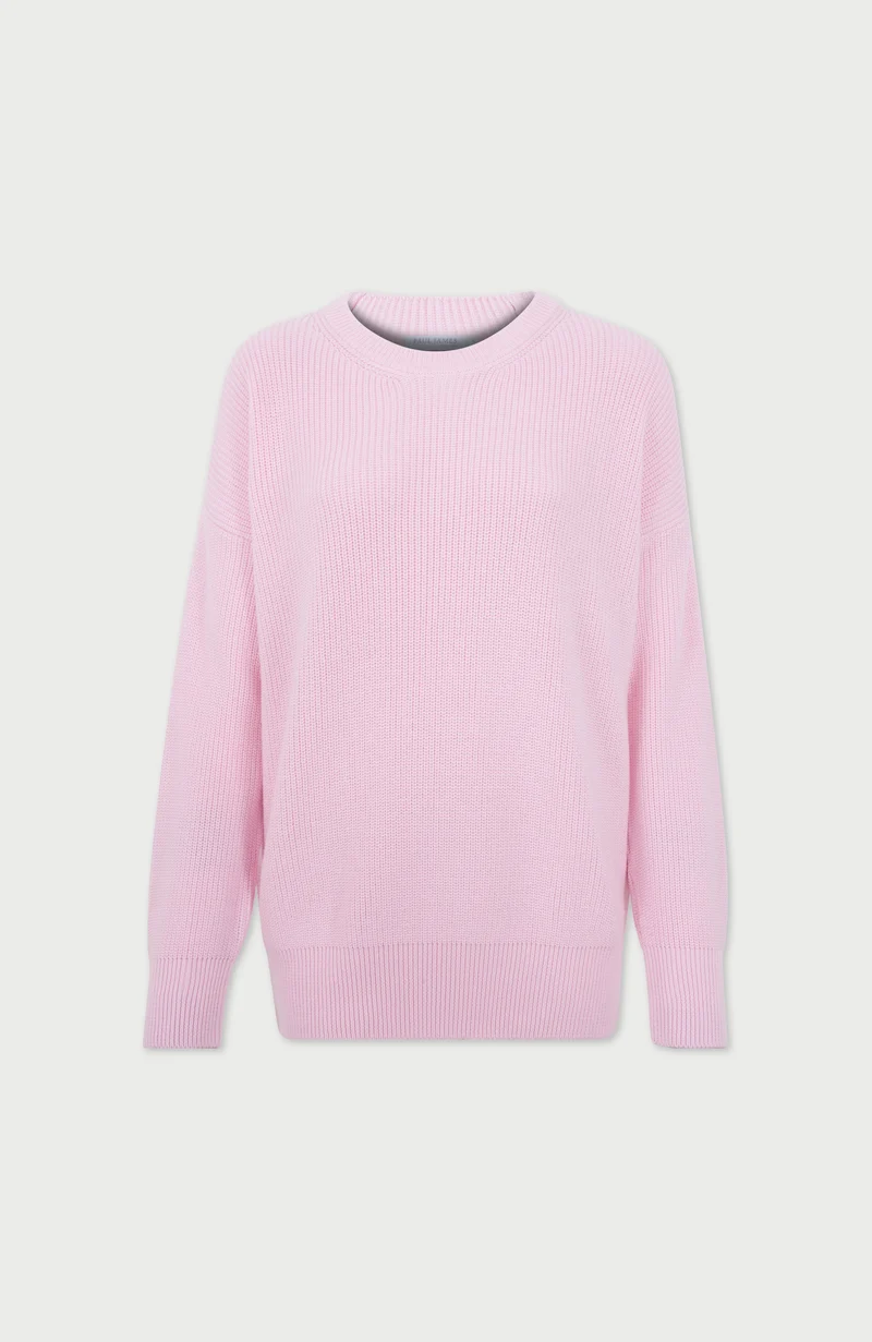 Womens Cotton Ribbed Crew Neck Jumper